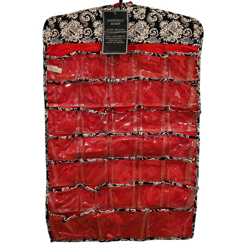 Sheffield Home Hanging Jewelry Organizer with 66 Clear Pockets